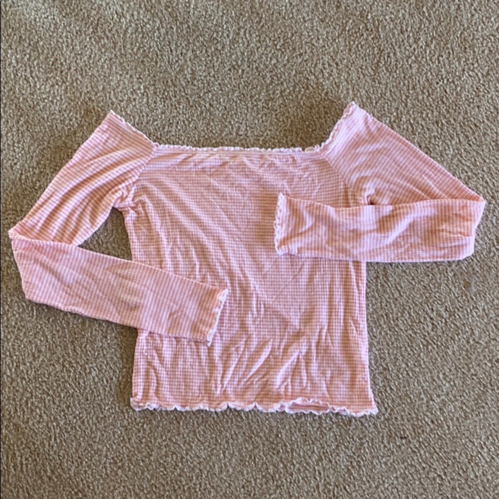 pink off the shoulder top